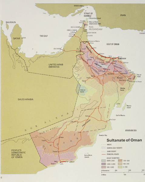 Map of the Sultanate of Oman