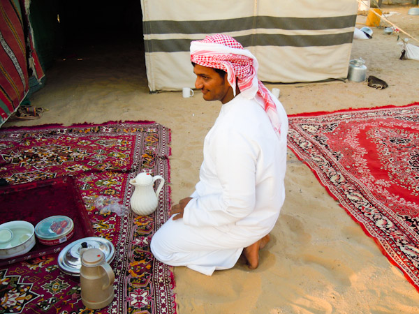 Traditional majlis (formal reception area) at  temporary  camel camp