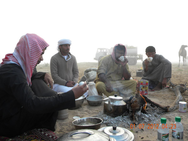 Breakfast with hired Baluchi and Sindhi herders